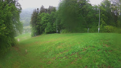 Prostřední část sjezdovky a snowpark