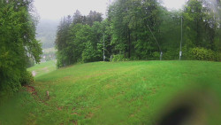 Prostřední část sjezdovky a snowpark