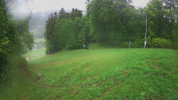 Prostřední část sjezdovky a snowpark