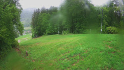 Prostřední část sjezdovky a snowpark