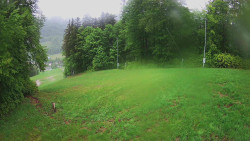 Prostřední část sjezdovky a snowpark