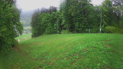 Prostřední část sjezdovky a snowpark