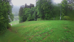 Prostřední část sjezdovky a snowpark