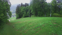 Prostřední část sjezdovky a snowpark