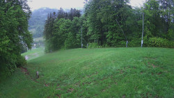 Prostřední část sjezdovky a snowpark