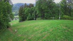 Prostřední část sjezdovky a snowpark