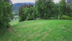 Prostřední část sjezdovky a snowpark