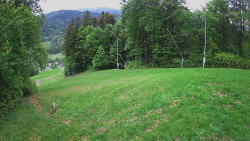 Prostřední část sjezdovky a snowpark