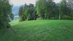Prostřední část sjezdovky a snowpark