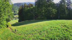 Prostřední část sjezdovky a snowpark