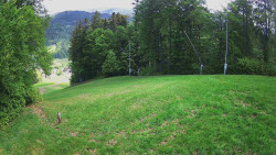Prostřední část sjezdovky a snowpark