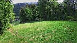 Prostřední část sjezdovky a snowpark