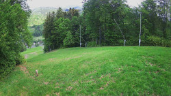 Prostřední část sjezdovky a snowpark