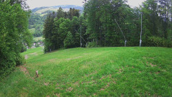 Prostřední část sjezdovky a snowpark