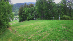 Prostřední část sjezdovky a snowpark