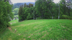 Prostřední část sjezdovky a snowpark
