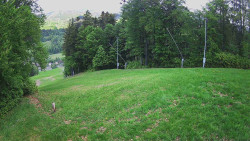 Prostřední část sjezdovky a snowpark