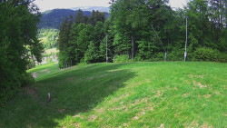 Prostřední část sjezdovky a snowpark