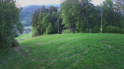 Prostřední část sjezdovky a snowpark