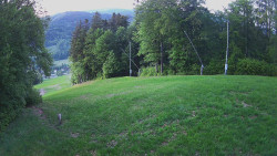 Prostřední část sjezdovky a snowpark