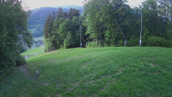 Prostřední část sjezdovky a snowpark
