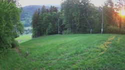Prostřední část sjezdovky a snowpark