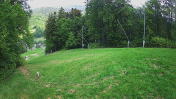Prostřední část sjezdovky a snowpark