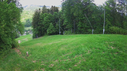 Prostřední část sjezdovky a snowpark