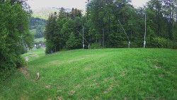 Prostřední část sjezdovky a snowpark