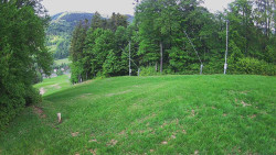 Prostřední část sjezdovky a snowpark