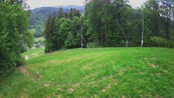 Prostřední část sjezdovky a snowpark