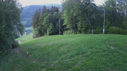 Prostřední část sjezdovky a snowpark