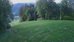 Prostřední část sjezdovky a snowpark