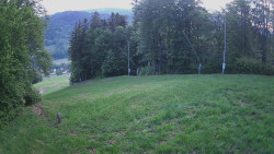 Prostřední část sjezdovky a snowpark