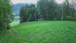 Prostřední část sjezdovky a snowpark