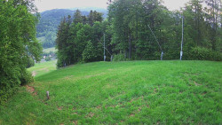 Prostřední část sjezdovky a snowpark