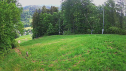 Prostřední část sjezdovky a snowpark