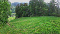 Prostřední část sjezdovky a snowpark