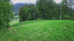 Prostřední část sjezdovky a snowpark
