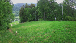 Prostřední část sjezdovky a snowpark