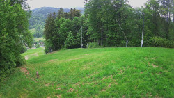 Prostřední část sjezdovky a snowpark