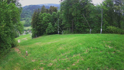 Prostřední část sjezdovky a snowpark