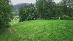 Prostřední část sjezdovky a snowpark