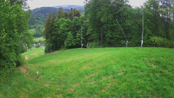 Prostřední část sjezdovky a snowpark