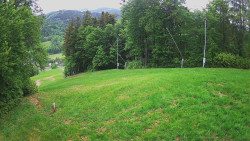 Prostřední část sjezdovky a snowpark