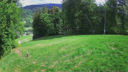 Prostřední část sjezdovky a snowpark