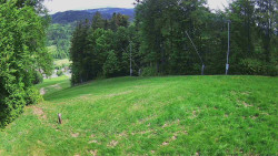 Prostřední část sjezdovky a snowpark