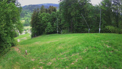 Prostřední část sjezdovky a snowpark