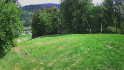 Prostřední část sjezdovky a snowpark