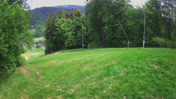Prostřední část sjezdovky a snowpark